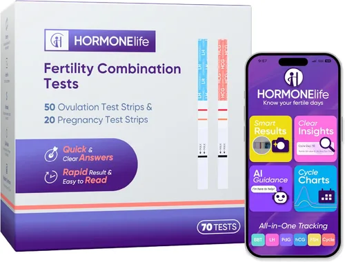 Vista 7 de HORMONELife Kit de tiras de prueba de ovulación y tiras de prueba de embarazo: pruebas precisas de LH y HCG para seguimiento de fertilidad