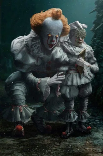 Vista 5 de casapre Disfraz de payaso IT 2 de Halloween para adultosniños.