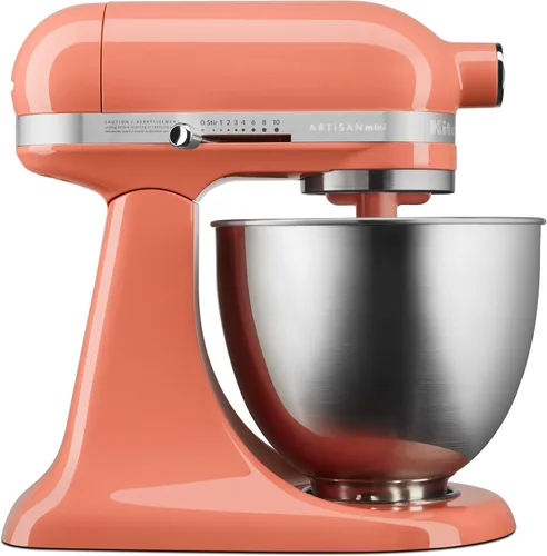 Vista 4 de KitchenAid KSM3311XAQ Artisan Mini Series Batidora de pie con cabezal inclinable, 3.5 cuartos, azul cielo aguamarina