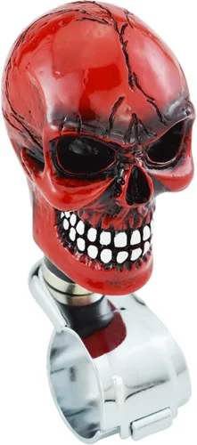 Vista 6 de Volante giratorio con diseño de calavera divertida perilla suicida para la mayoría de vehículos de transmisión automática manual (beige)