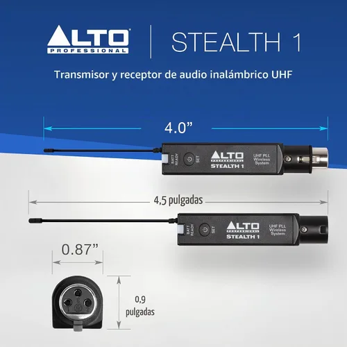 Vista 6 de ALTO Sistema de audio inalámbrico Stealth 1 Mono UHF XLR