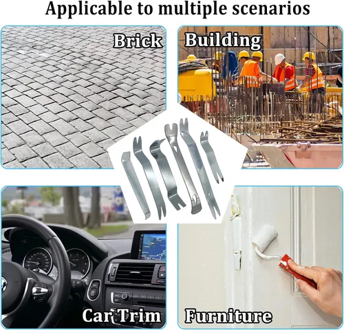 Vista 5 de Paquete de 6 herramientas de extracción de pavimentadoras de acero inoxidable Herramienta extractora de pavimentadora Paver Lifting Tool