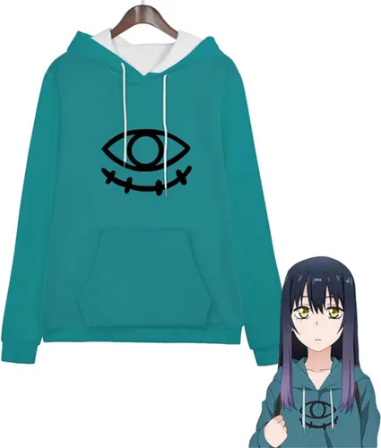 Vista 3 de Weixu Anime Mieruko Chan - Sudadera con capucha para cosplay, cómoda, holgada, informal, con capucha, unisex, para todo tipo de combinación