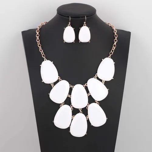 Vista 7 de Firstmeet Collar grueso de burbujas con pendientes para mujer
