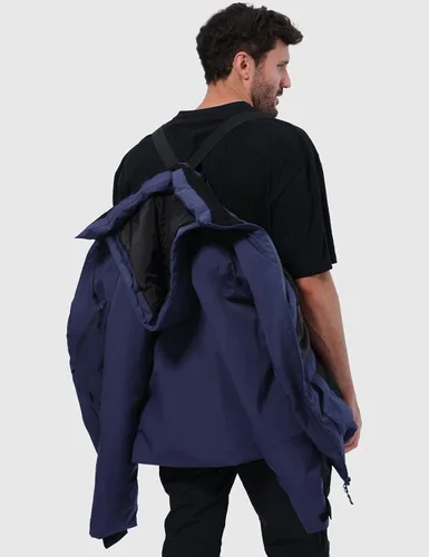Vista 4 de GEMYSE Chaqueta de esquí para hombre, abrigo de nieve de invierno, impermeable, con capucha, aislante, resistente al viento, parka con múltiples