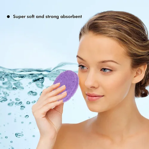 Vista 7 de Geiserailie 50 esponjas faciales comprimidas, maquillaje facial, esponjas cosméticas naturales de spa para mujeres, máscara exfoliante, eliminación