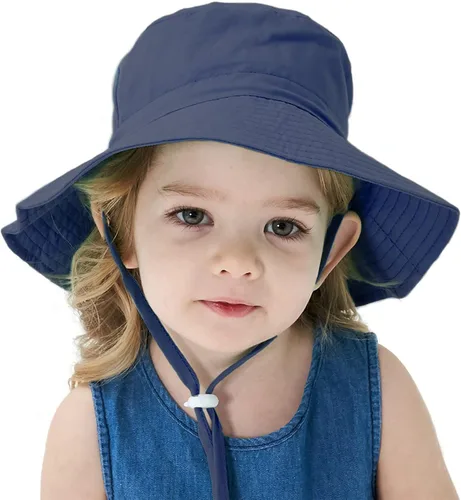 Vista 5 de Muryobao Sombrero de sol para bebés y niñas de ala ancha UPF 50+ con protección UV