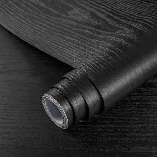 Vista 9 de Papel de contacto de madera negra de 17.7 x 78.7 pulgadas, papel tapiz de madera autoadhesivo, para encimeras de cocina, armarios, papel de vinilo