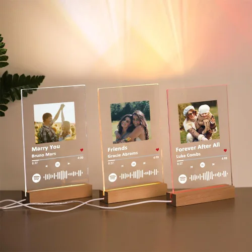 Vista 5 de Placa personalizada de Spotify con fotos personalizadas, regalos con fotos para novio, novia, placa de música personalizada de Spotify con regalos