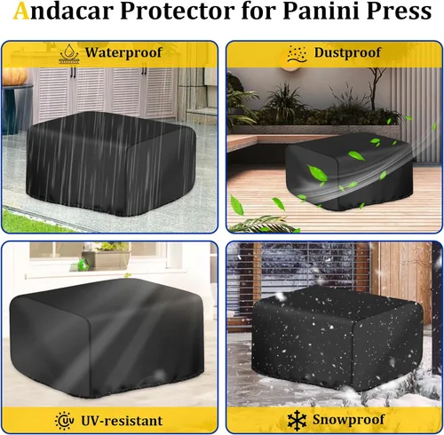Vista 5 de Panini - Funda de prensa para Cuisinart Panini Press GR-4NP1, cubierta impermeable para sandwichera para parrilla interior 5 en 1, cubiertas