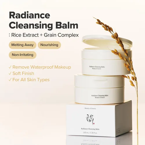 Vista 2 de Beauty of Joseon Radiance - Bálsamo limpiador de maquillaje, protector solar, limpiador de poros para pieles sensibles al acné. Cuidado de la piel
