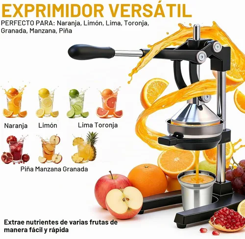 Vista 5 de Exprimidor de Hierro Fundido con Palanca Manual para Frutas Cítricas, Granadas, Pomelo, Exprimidor de Hierro Fundido Resistente, Exprimidor de Limón