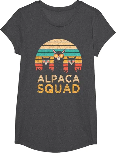 Vista 46 de Divertidas gafas de sol de escuadrón de alpaca Cool Alpacas Vintage Gift T-Shirt, Negro, S
