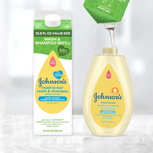 Vista 5 de Johnson's Baby Jabón y Champú Suave de la Cabeza a los Pies para Bebé, Sin Lágrimas y Hipoalergénico para Piel y Cabello Sensible del Recién Nacido