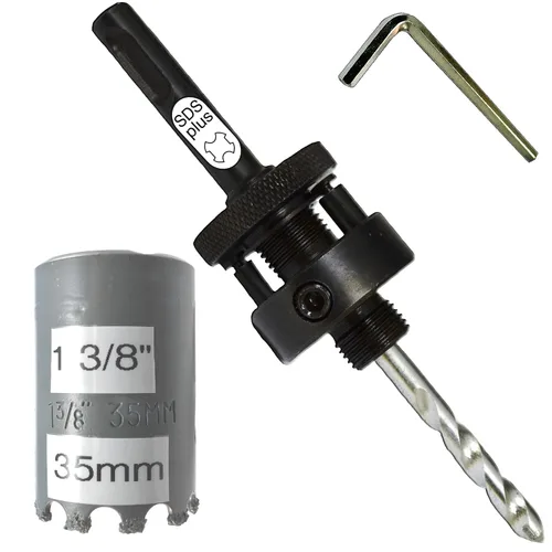 Vista 22 de Kit de extensión y eje de sierra perforadora de 7/16 pulgadas: 2 ejes hexagonales de 1/2 pulgadas y extensión de 12 pulgadas para sierras