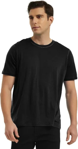 Vista 2 de METARINO Camisetas de lana merina para hombre, de manga corta, ligeras, cuello redondo, para senderismo, caza, ciclismo