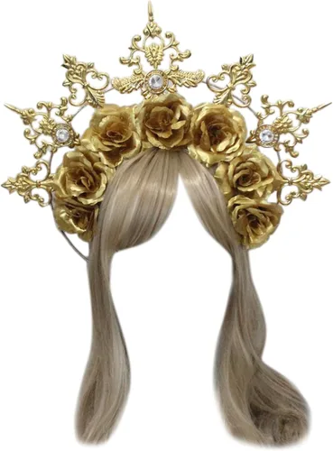 Vista 8 de DGFJY Festival Hair Accessories Women Students Halloween Hairband Cosplay Angel Aureole Headbands Performances Hair Hoop Hair
