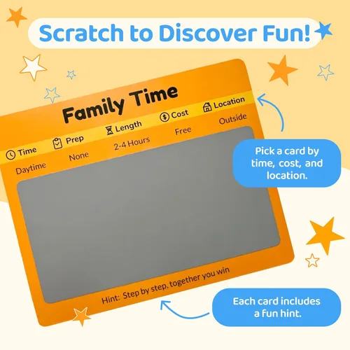 Vista 5 de 60 tarjetas de actividades para raspar con marcadores de día y noche - Divertidos juegos familiares para niños y padres - Ideas de aventura sin