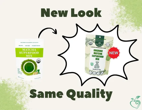 Vista 3 de Cherie Sweet Heart Matcha Powder Green Superfood Mix, mezcla de verduras sin OMG, a base de plantas, enfoque y energía, polvo de té verde orgánico