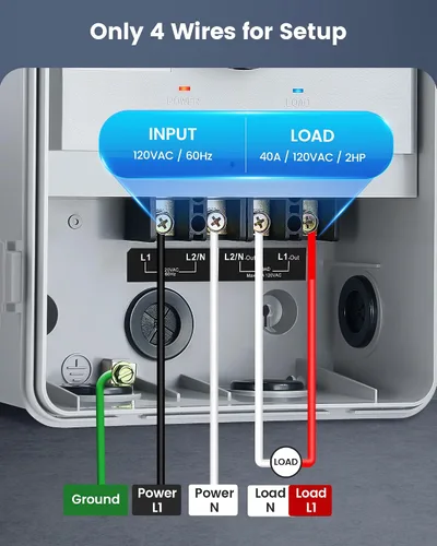 Vista 5 de SURAIELEC Temporizador WiFi para Piscina, 40 AMP 120V 2HP, Temporizador Inteligente para Interior y Exterior de Alta Resistencia para Bomba