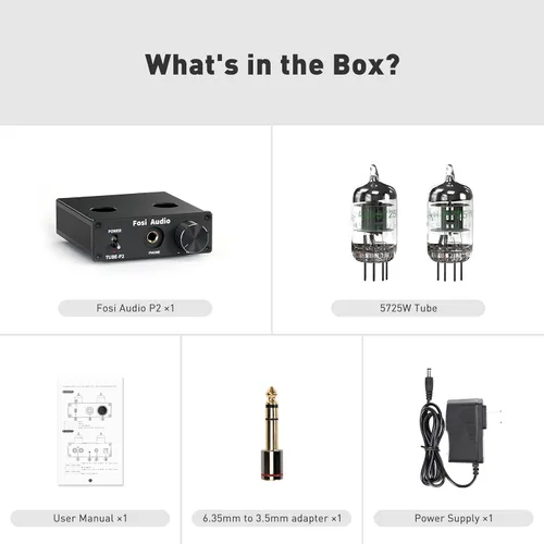 Vista 7 de Fosi Audio Amplificador de auriculares P2 Tubo de vacío Amplificador de auriculares Mini Hi-Fi Audio estéreo con protección de salida de ruido