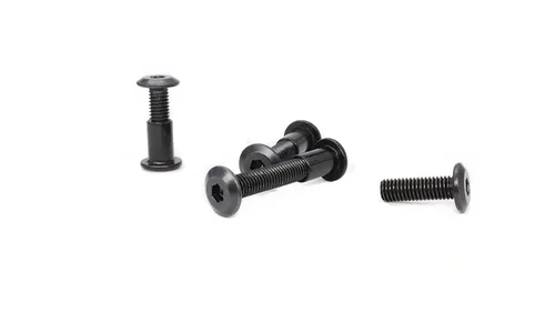 Vista 5 de Juego de 10 tornillos para muebles M8 x 0.591 in, color negro, con tuerca de pasador de barril M8 x 0.591 in