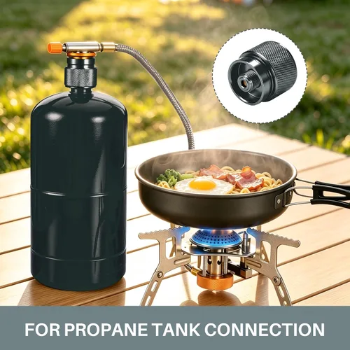 Vista 7 de Adaptador de estufa de camping 1 Lb Entrada de tanque pequeño de propano EN417 Cilindro de salida de válvula lindal LPG Adaptador de Adaptador 1