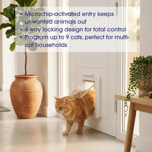Vista 15 de Cat Mate Puerta para gatos Elite Microchip con control de temporizador