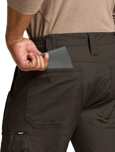 Vista 7 de CQR Men's Flex Ripstop Tactical Pants, Water Resistant Stretch Cargo Pants, Lightweight EDC Hiking Work Pants