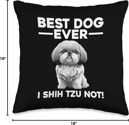 Vista 4 de Shih Tzu Gift Shih Tzu Lover Accessories & Clothes Almohada de diseño divertido para hombres, mujeres, niños, amantes de los perros, Shih Tzu, 16 x