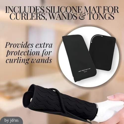 Vista 2 de j&m - Plancha de silicona para alisar el cabello, con alfombrilla a prueba de calor para rizar, varitas, planchas, se adapta a ghd, BaByliss