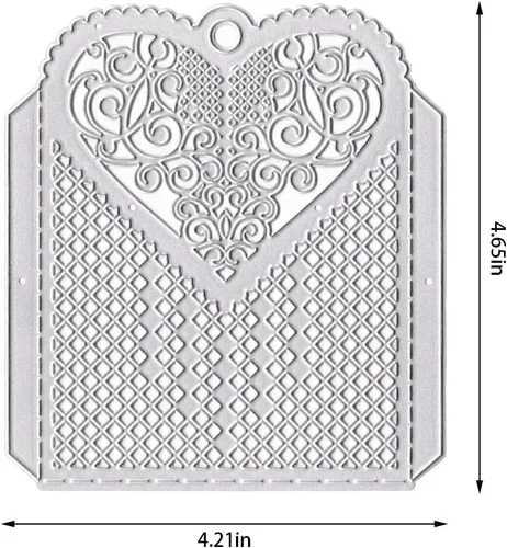 Vista 2 de ALIBBON Tarjeta de felicitación de corazón 3D para el día de San Valentín, troqueles para hacer tarjetas, troqueles de corte a cuadros de búfalo