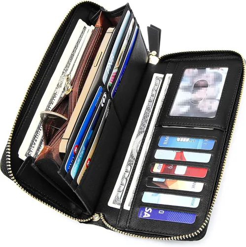 Vista 3 de GEEAD Custom Design Wristlet Wallets for Women PU Leather RFID Blocking Wallet