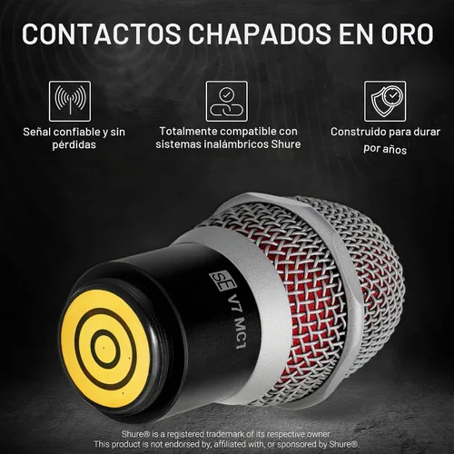 Vista 4 de SE ELECTRONICS V7 MC1 - Cápsula de micrófono inalámbrico, compatible con transmisores inalámbricos Shure, micrófono dinámico profesional para canto
