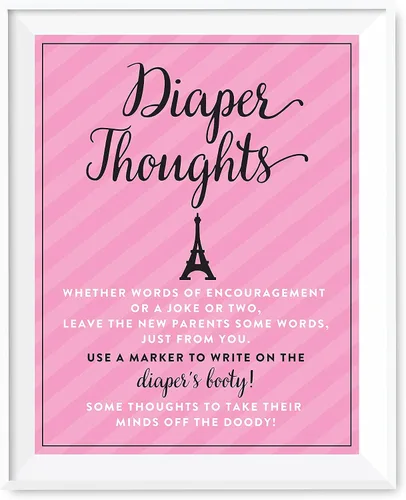 Vista 6 de Andaz Press Paris Bonjour Bebe Girl Baby Shower Collection - Cartel colgante con cuerda, tarjetas y regalos, 5 pies, 1 juego, decoración de papel
