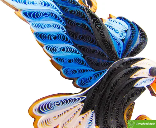 Vista 5 de Colección Quilling Bird Lovers – Adornos de quilling hechos a mano para amantes de los animales, decoraciones para el hogar y días festivos, dijes