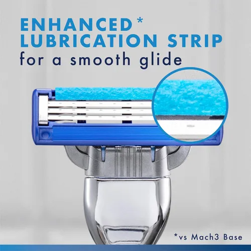 Vista 6 de Gillette Mach3 Turbo Razor para hombres, 17 recambios de cuchillas, regalos navideños para hombres