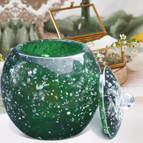 Vista 3 de LUANT Juego de accesorios de baño de resina de 3 piezas con dispensador, vaso, soporte de algodón, color verde