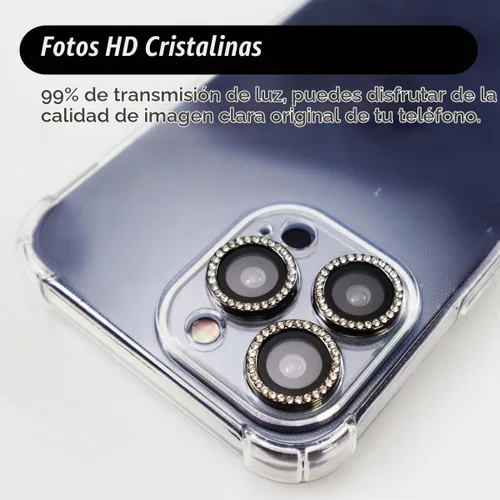 Vista 5 de BONVAN Protector de lente de cámara para iPhone 15 Pro/Pro Max/14 Pro/ProMax - Bling Glitter Diamond Metal Cristal Cristal Templado Accesorios