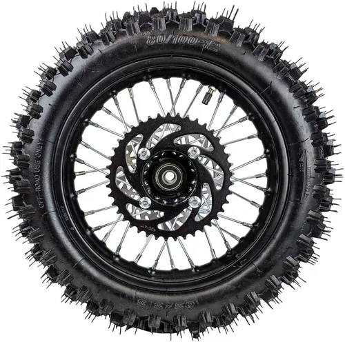 Vista 5 de Conjunto de neumáticos de llanta trasera de 10 pulgadas para Dirt Pit Bike Trail 80/100-10, llanta de rueda trasera, se adapta a 50/70/90/110 Pit
