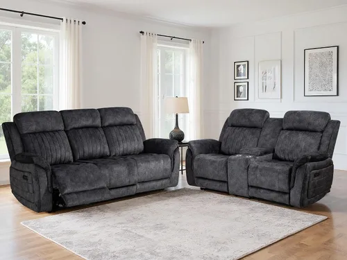 Vista 15 de Sofá biplaza reclinable eléctrico Zero Gravity con reposacabezas ajustables, sillón reclinable eléctrico con consola, sofá reclinable eléctrico de 2