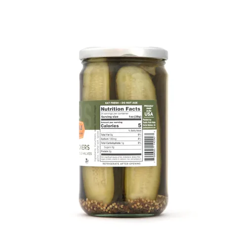 Vista 2 de Mother's Puckers – Eneldo de ajo clásico estilo casero – Mitades de pepinillo gourmet crujientes y crujientes – sin OMG, Kosher, sin azúcar, tarro