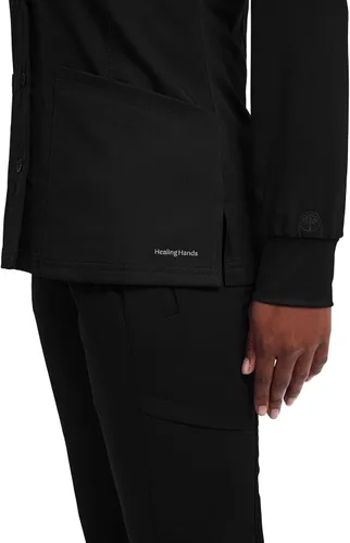 Vista 4 de Healing Hands Chaqueta médica con cierre de presión frontal para mujer Daisy 2-Way Stretch Uniform 5063 4 Pockets, 2-way Stretch Fabric, All-day