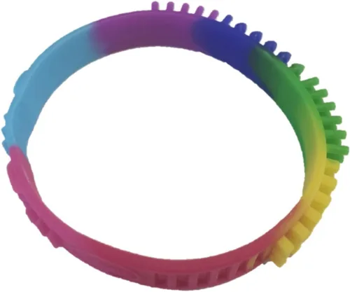 Vista 2 de Pulsera sensorial antiestrés (grande, arcoíris)