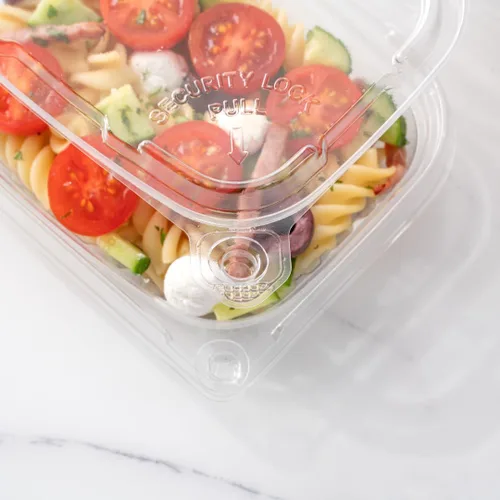 Vista 7 de Restaurantware Tamper Tek - Contenedores para llevar de 8 onzas, 100 recipientes a prueba de manipulaciones, tapa con bisagras, recipientes