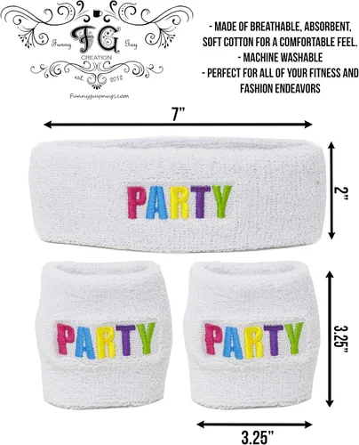 Vista 8 de Funny Guy Mugs Conjunto de bandas para el sudor unisex (3 unidades 1 diadema y 2 muñequeras)