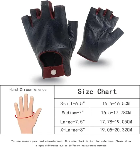 Vista 5 de ZLUXURQ Guantes de conducción de piel sin dedos suave y transpirable para mujer, piel de cordero prémium