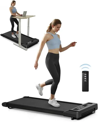 Vista 2 de Walking Pad Treadmill Under Desk,Walking Pad for Office Home,Portable Mini Treadmill,2 in 1 Walking Jogging with Remote Control, LED Display