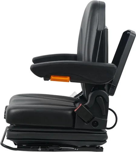 Vista 4 de DSC - Asiento de tractor universal con suspensión con reposabrazos ajustable, bolsa para documentos, asiento de respaldo alto, cinturón de seguridad