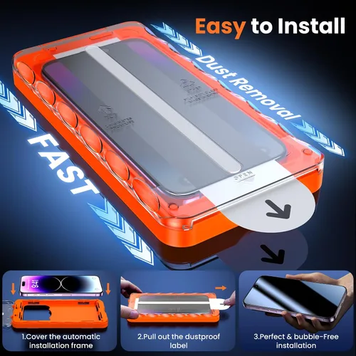 Vista 6 de UniqueMe Protector de pantalla de privacidad para iPhone 14 Pro Max, paquete de 2